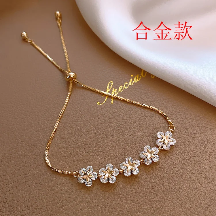 31# Bracelet-Gold-Flowers (Alloy Type)