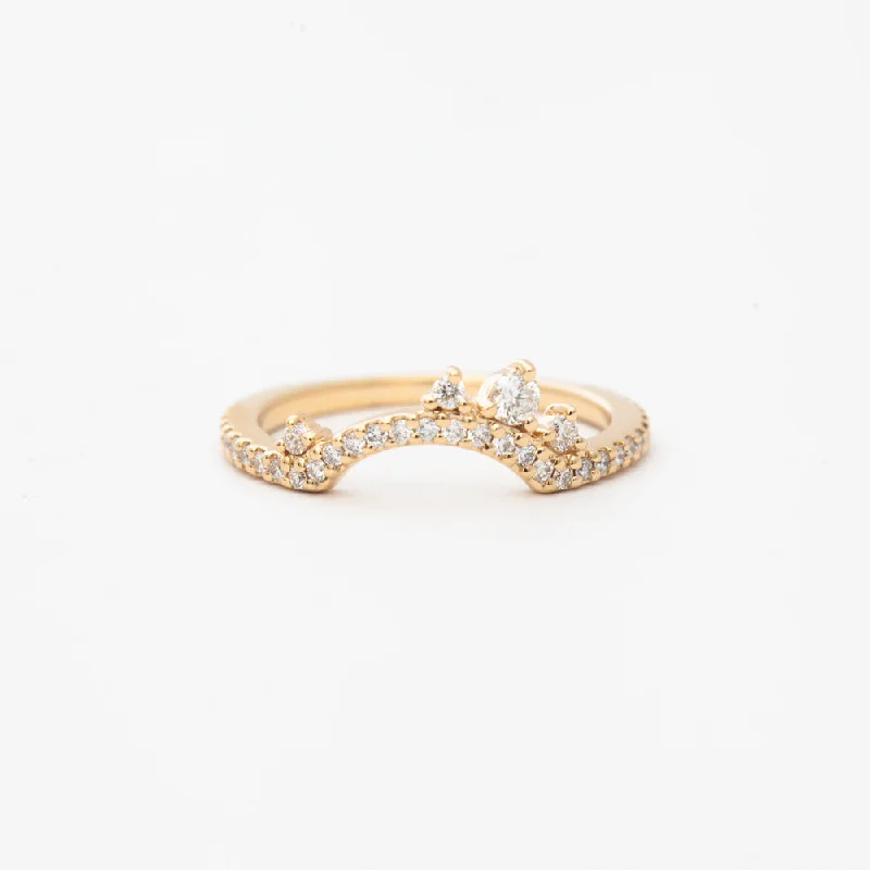 personalized rings for women-Diamond Dusted Meridian Tiara Band