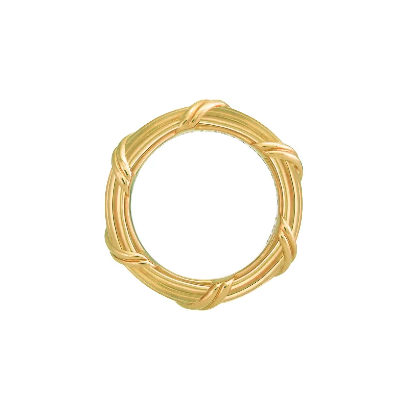 anniversary rings for women-Heritage Band Ring in 18K yellow gold 4 mm sizes 11 - 14