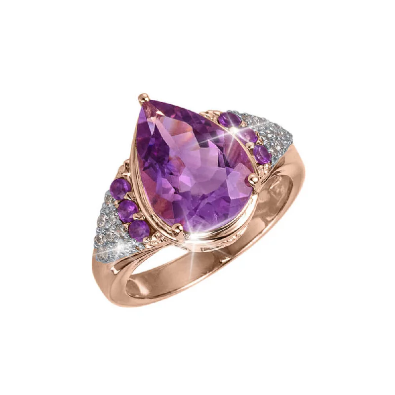 infinity band rings for women-Summer Cocktail Amethyst Ladies Ring