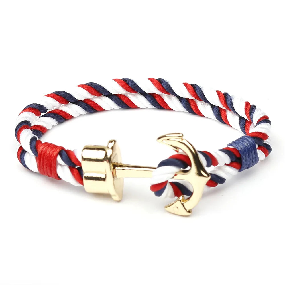 elegant bracelets for women-Casual Simple Style Anchor 304 Stainless Steel Alloy Rope Unisex Wristband