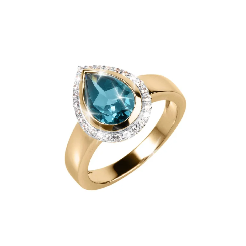 pearl statement rings for women-Carnaby London Blue Topaz Ladies Ring