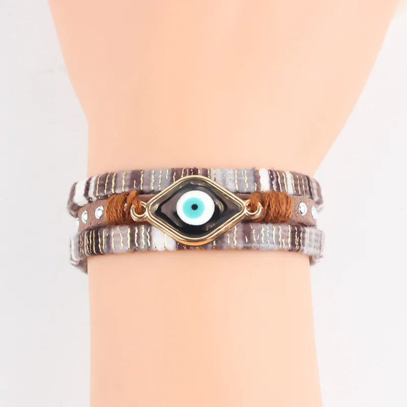 Devil's Eye Coral Velvet Bracelet