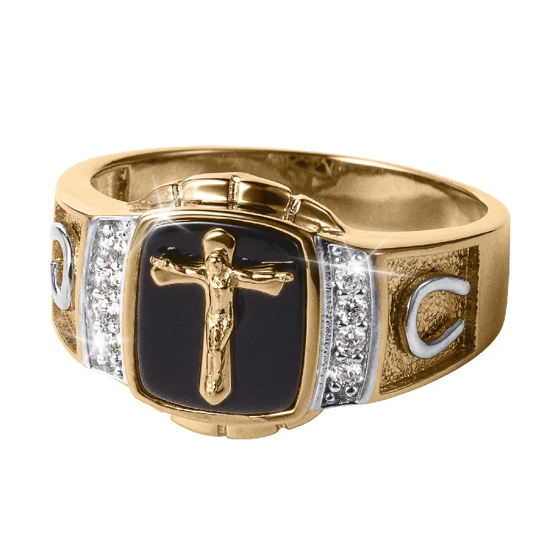 emerald-cut rings for women-Faith & Fortune Onyx Ring