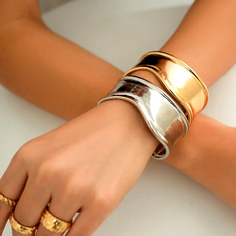 gold bangles for women-Wholesale Jewelry Casual Simple Style Solid Color Alloy Plating Bangle